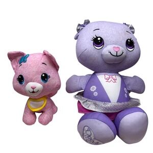 Fisher-Price Sweet Dreams Bear & Princess Kitty Stuffed Animal Plush Lot Purple